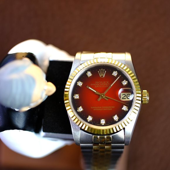 Rolex Women's Datejust Factory Red Diamond Dial - Picture 5 of 8